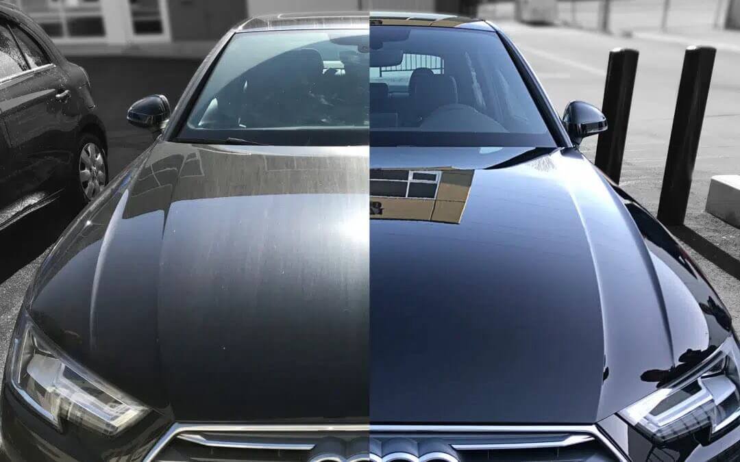 Before and after luxury auto detailing result