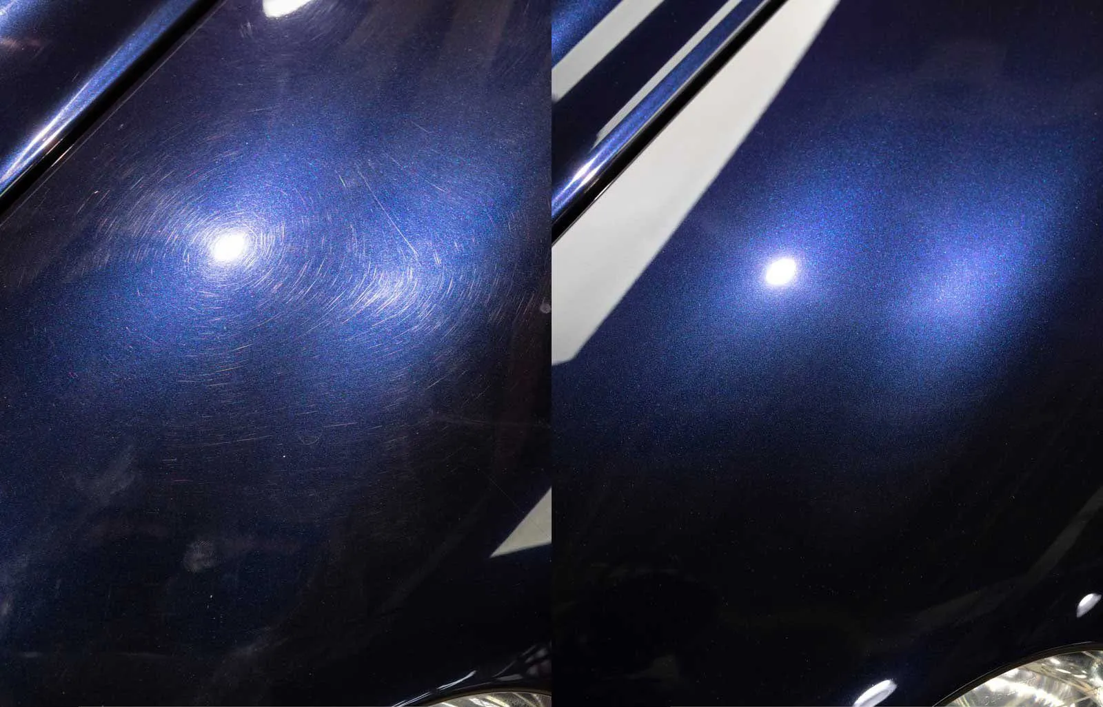 Blue exterior paint correction result by Prestige Auto Spa NM