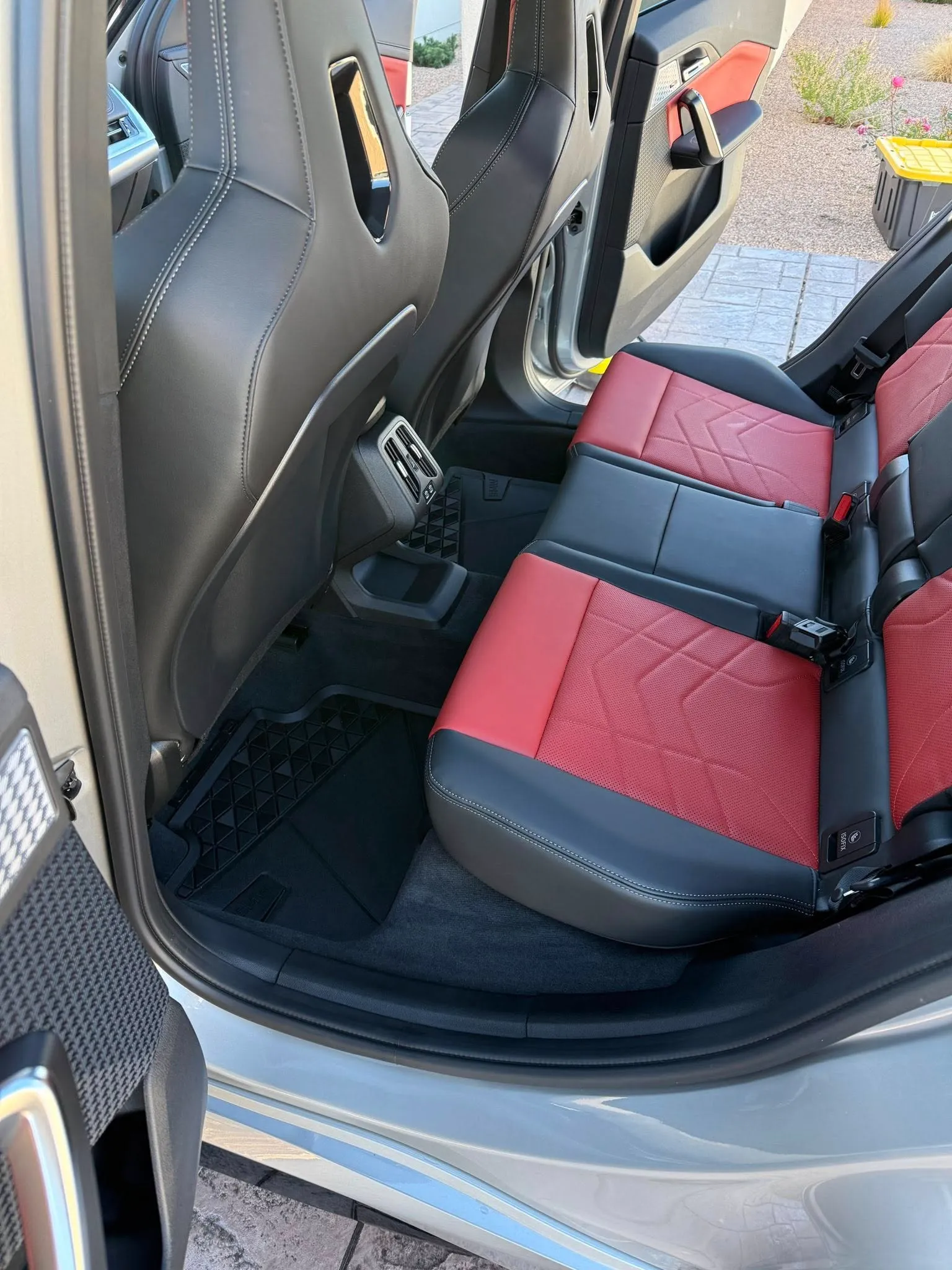 Red interior detailing result by Prestige Auto Spa NM